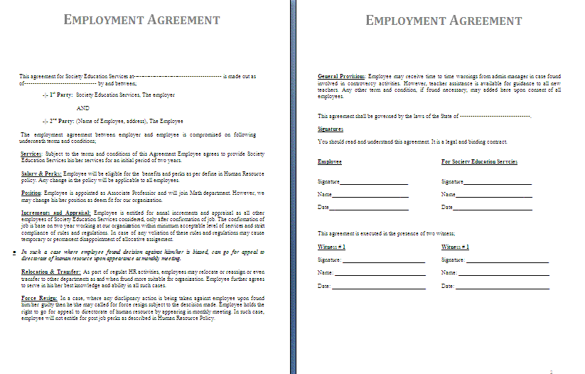 Work Agreement Template Free from www.agreementstemplates.org