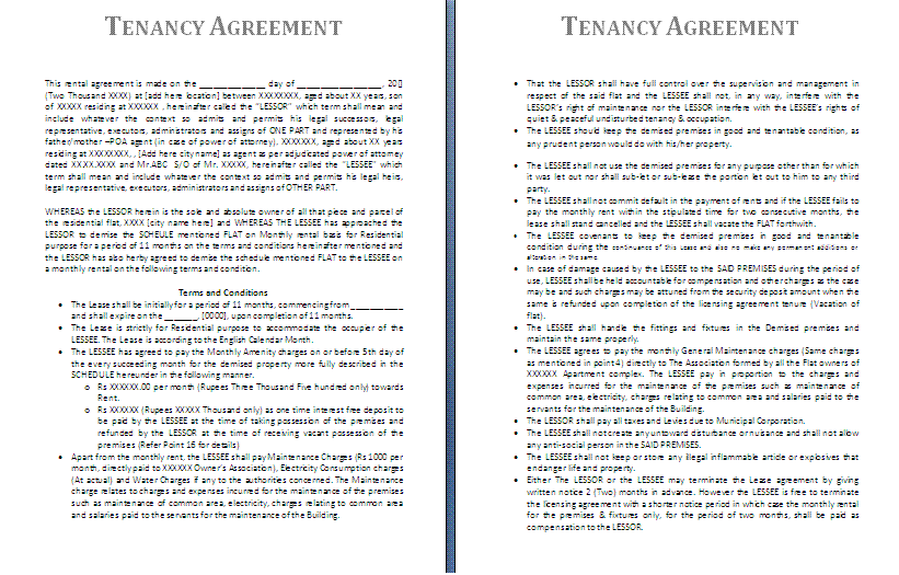 Template For Tenancy Agreement Scotland