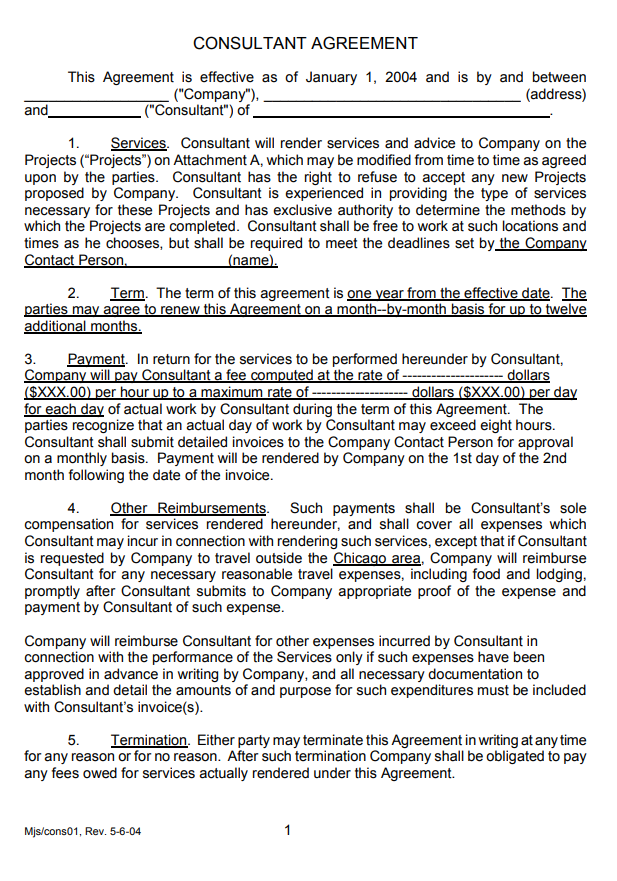 Free Consultancy Agreement Template