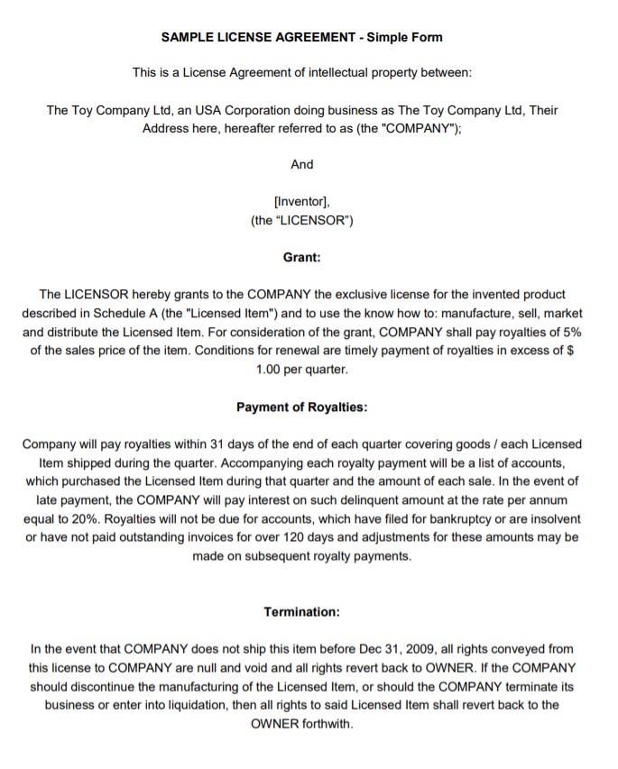 License Agreement Template PDF