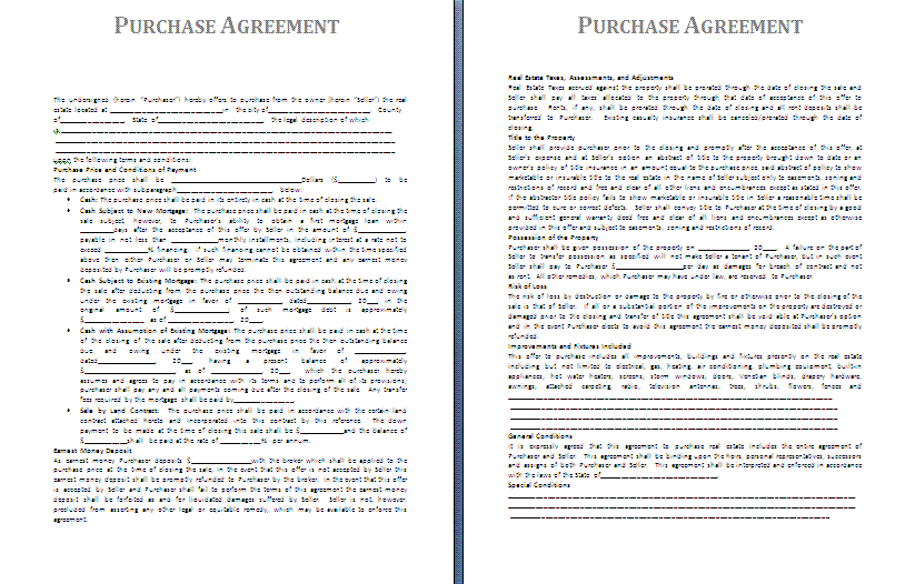Purchase Contract Template