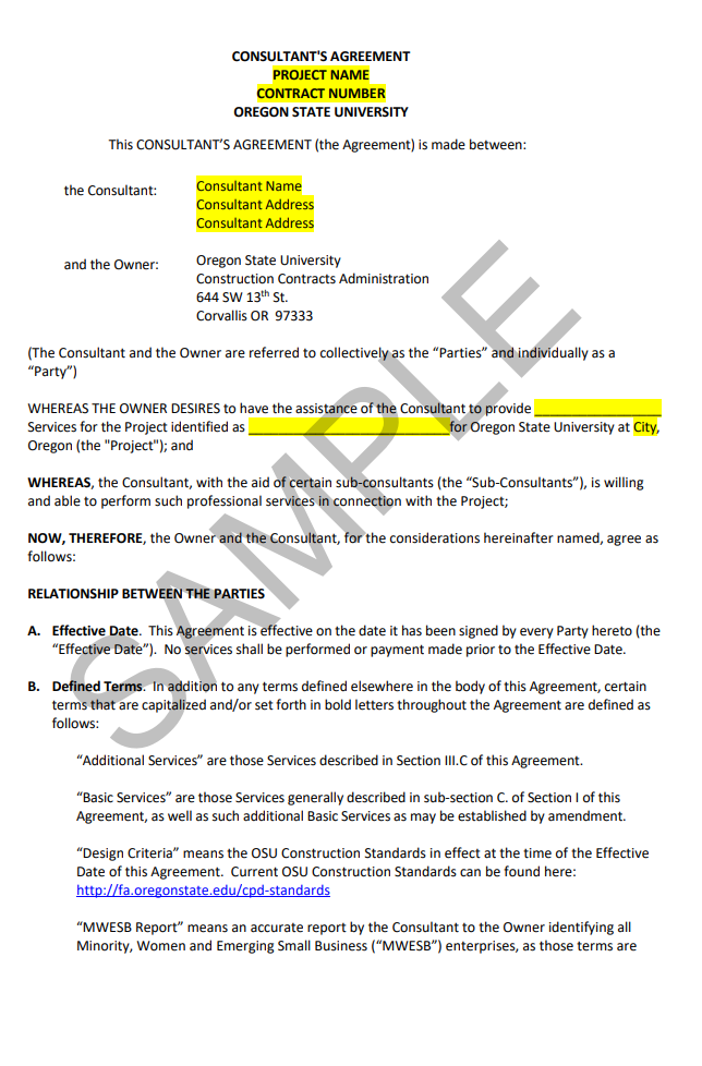Sample Consultancy Agreement Template