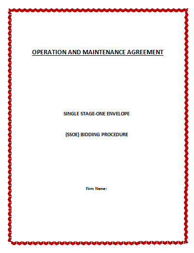 Operation and Management Agreement Template