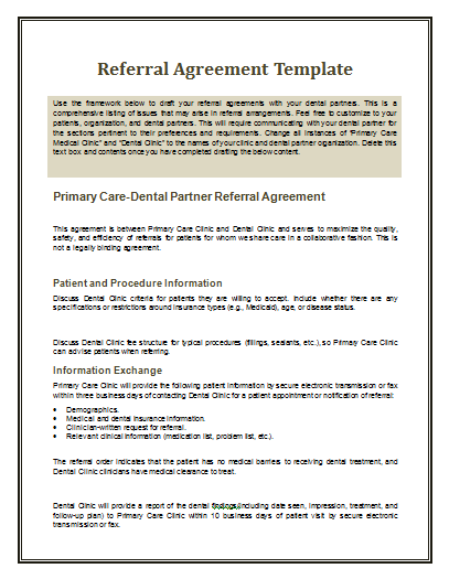 Referral Agreement Template